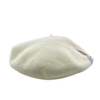 Chanel Cap Hat Vintage Vinyl CC Wool Beret Ivory — view 2