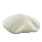 Chanel Cap Hat Vintage Vinyl CC Wool Beret Ivory — view 3
