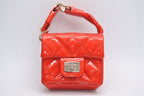 Chanel 2.55 Charm Key Pouch CC Logo Patent Leather Red Gold — view 2