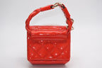 Chanel 2.55 Charm Key Pouch CC Logo Patent Leather Red Gold — view 3