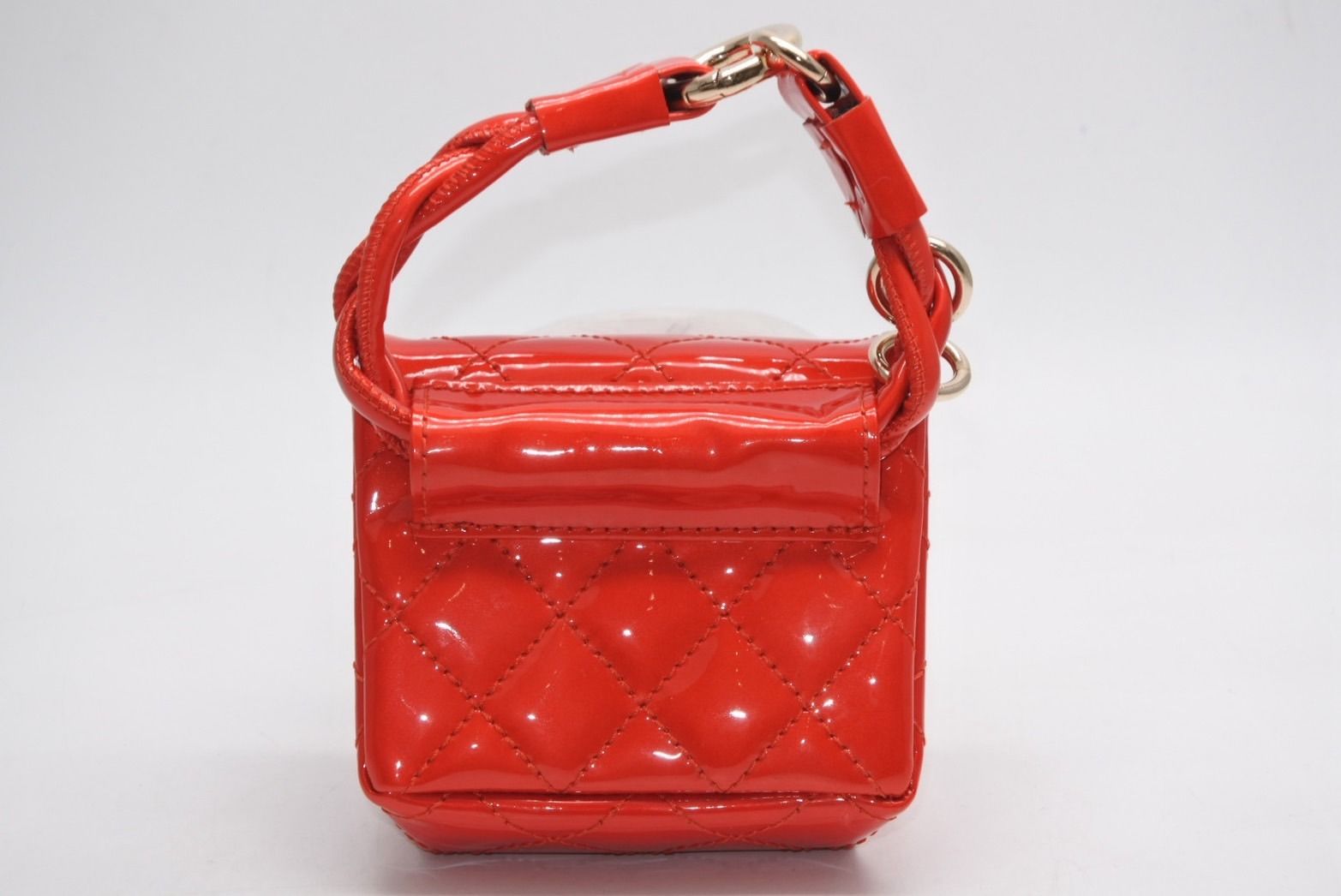 Chanel 2.55 Charm Key Pouch CC Logo Patent Leather Red Gold — view 3