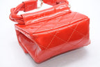Chanel 2.55 Charm Key Pouch CC Logo Patent Leather Red Gold — view 7