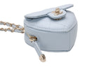 Chanel Heart Bag Charm Stand CC Logo Quilted Lambskin Light Blue — view 4