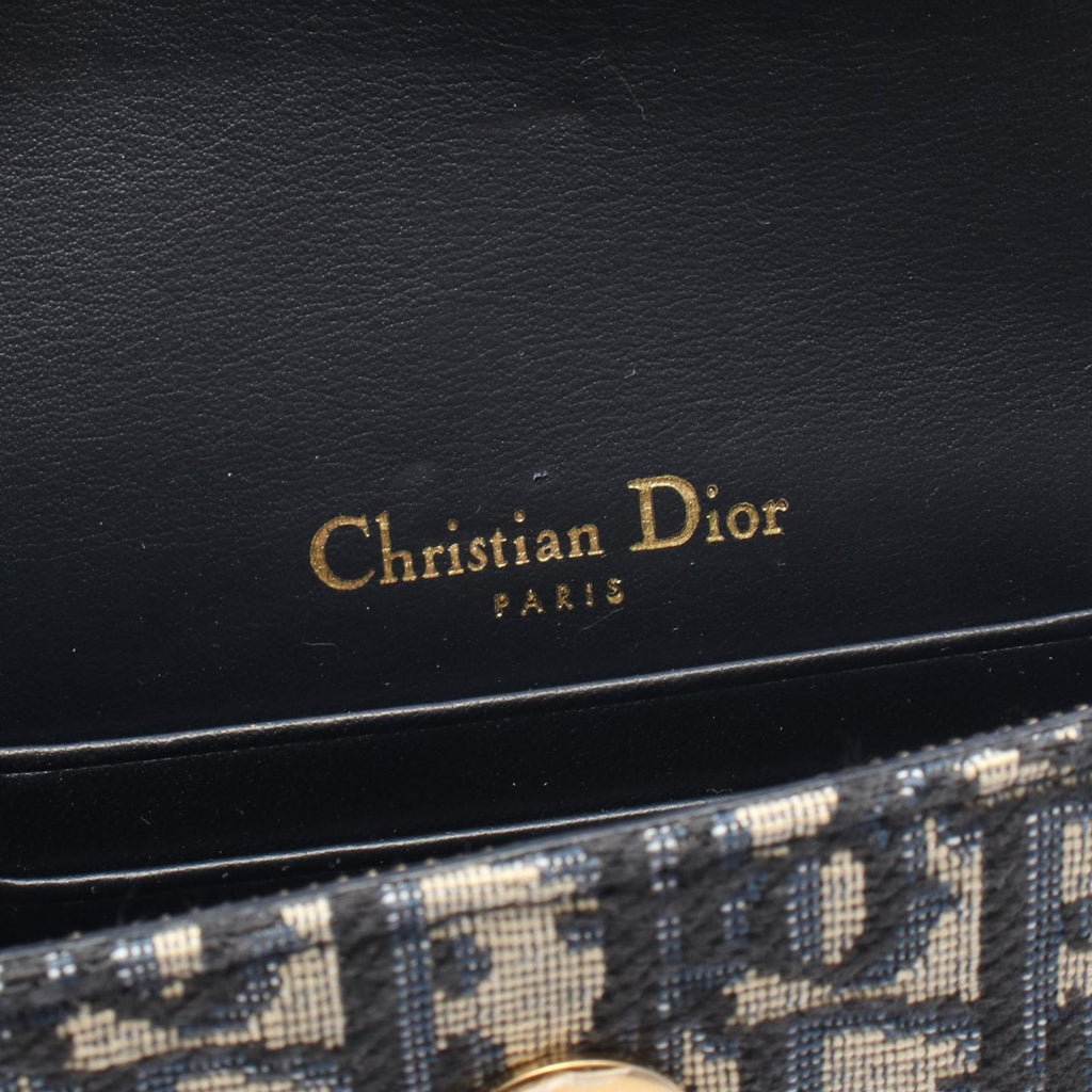 Dior Waist Bag Saddle Oblique Navy Canvas Leather Flat Navy. Beige — view 4