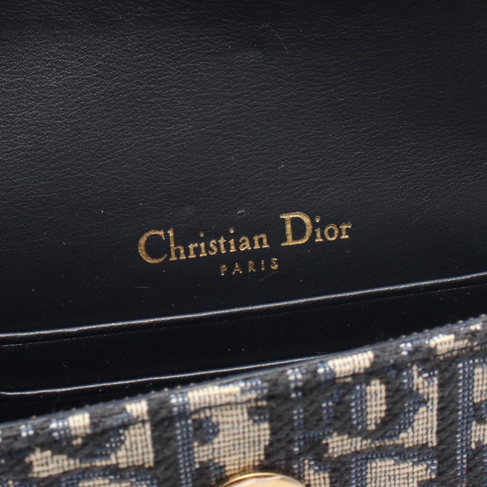 Dior Waist Bag Saddle Oblique Navy Canvas Leather Flat Navy. Beige — view 4