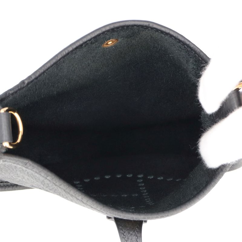 Hermes Evelyne TPM Amazon Taurillon Clemence Shoulder Bag Noir Black — view 6