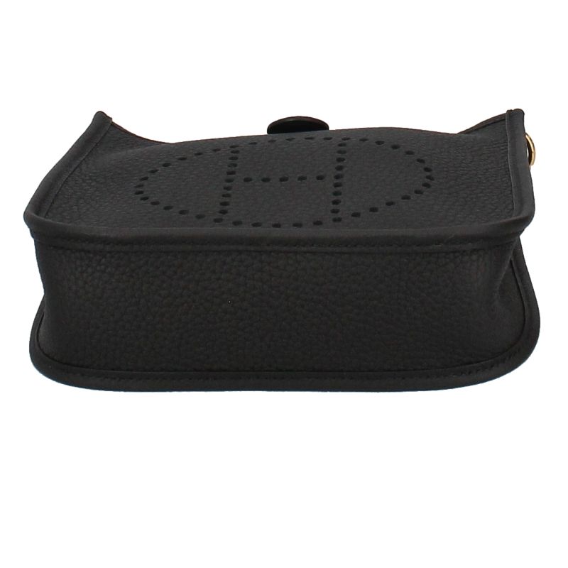 Hermes Evelyne TPM Amazon Taurillon Clemence Shoulder Bag Noir Black — view 5