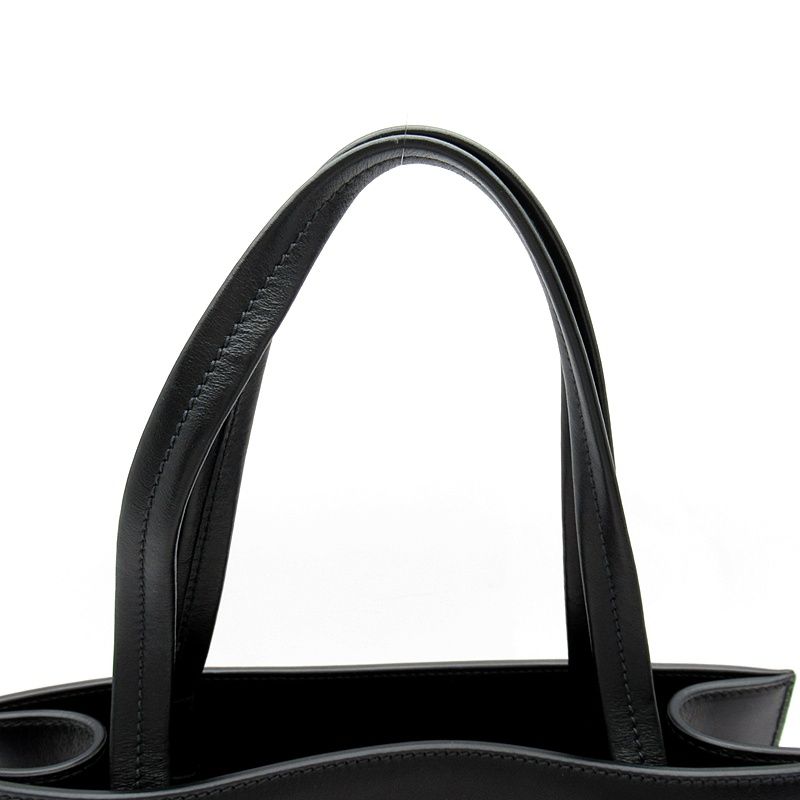 Prada Embossed Triangle 2-Way Leather Shoulder Bag Black — view 2
