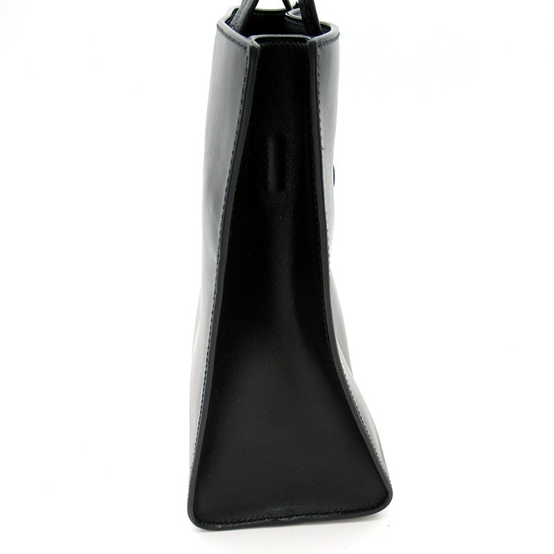 Prada Embossed Triangle 2-Way Leather Shoulder Bag Black — view 5