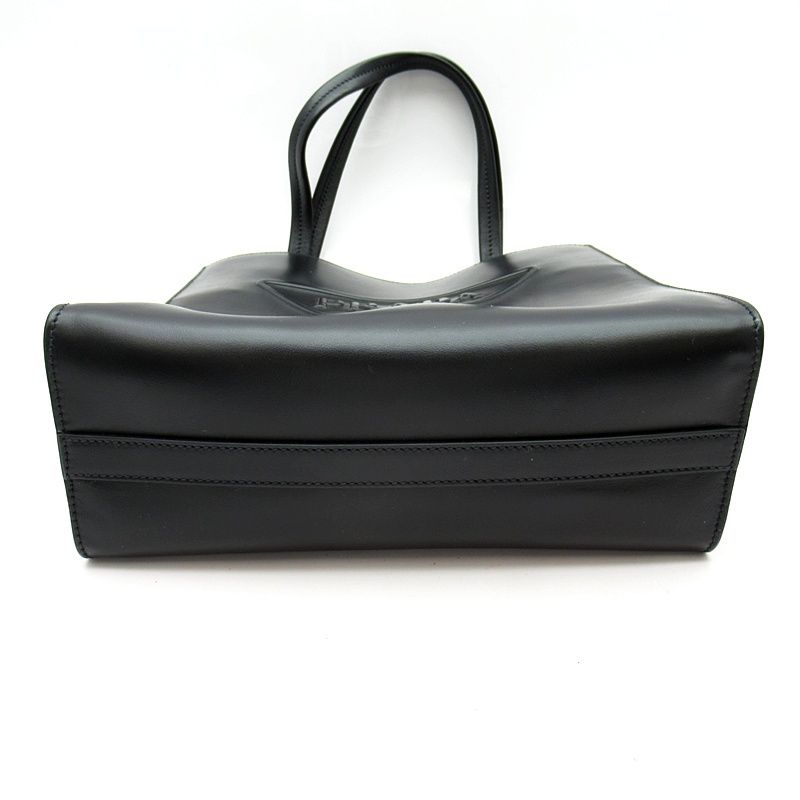 Prada Embossed Triangle 2-Way Leather Shoulder Bag Black — view 6