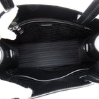 Prada Embossed Triangle 2-Way Leather Shoulder Bag Black — view 7