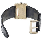 Cartier Mini Tank Divan Watch Diamond Bezel 18K Yellow Gold Leather — view 5