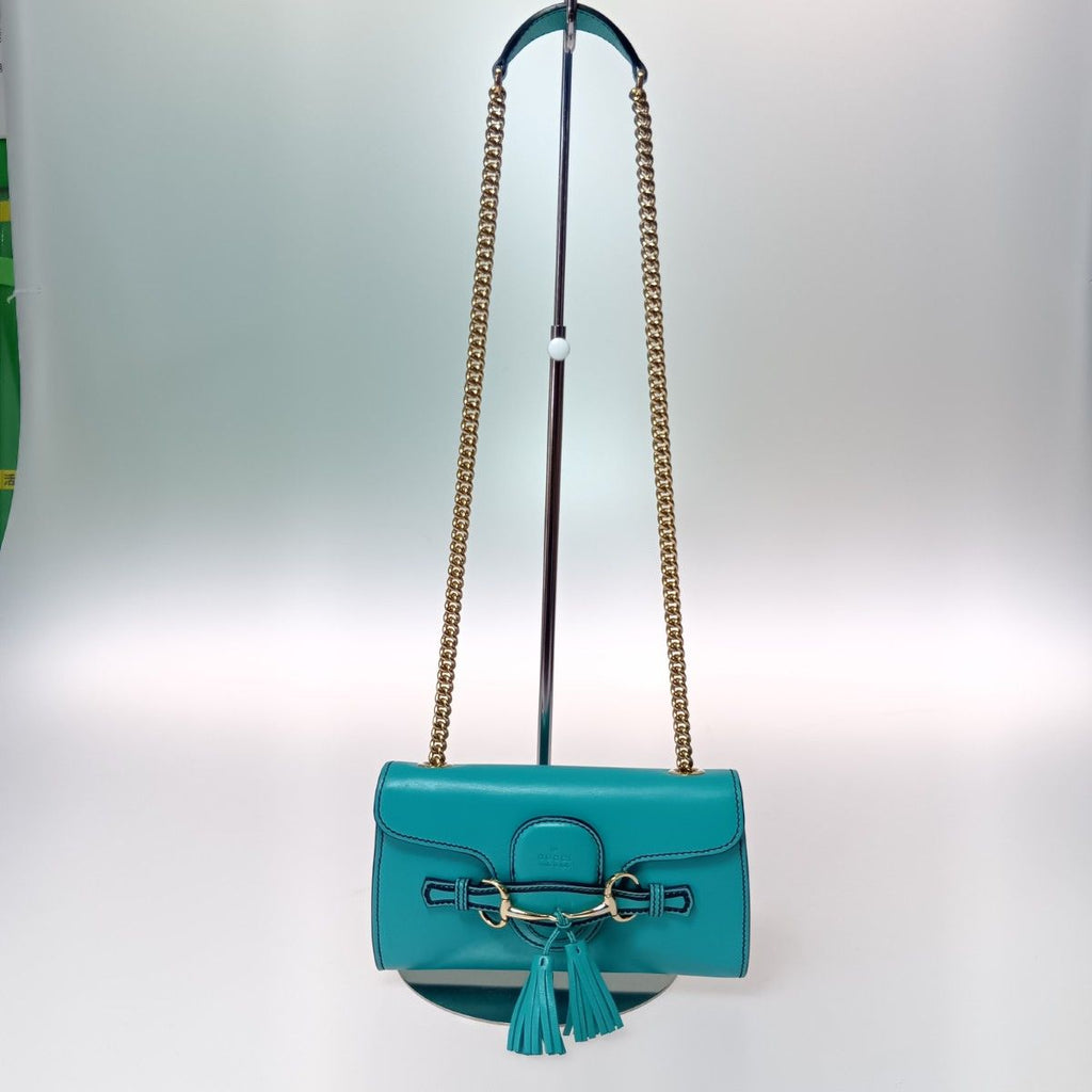 Gucci Emily Horsebit Chain Shoulder Bag Green — view 2