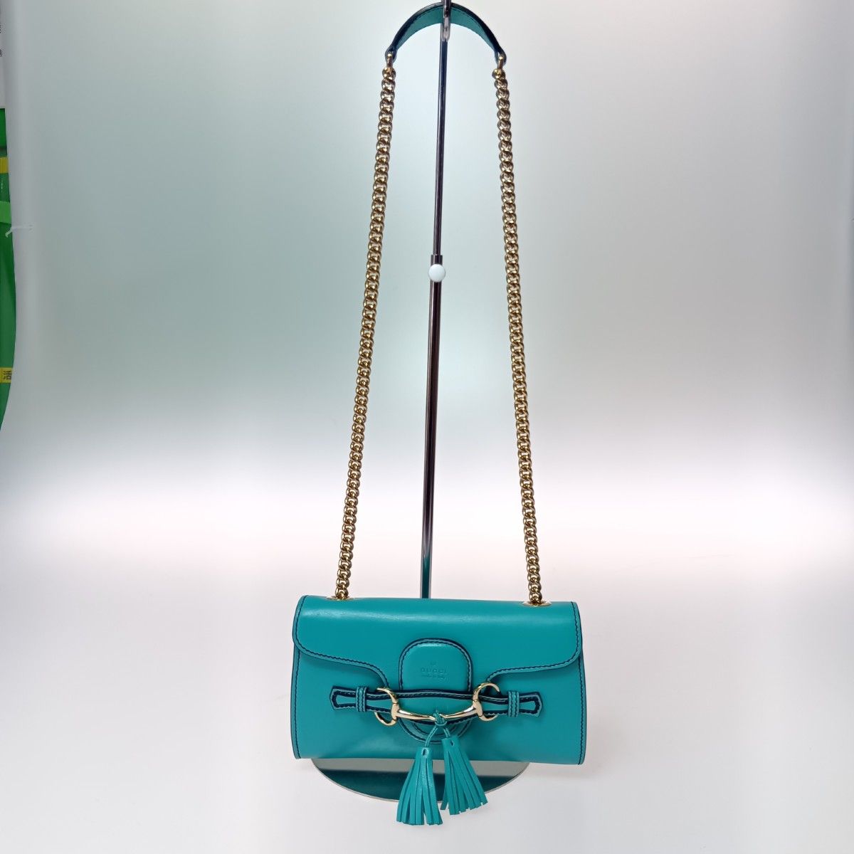 Gucci Emily Horsebit Chain Shoulder Bag Green — view 2