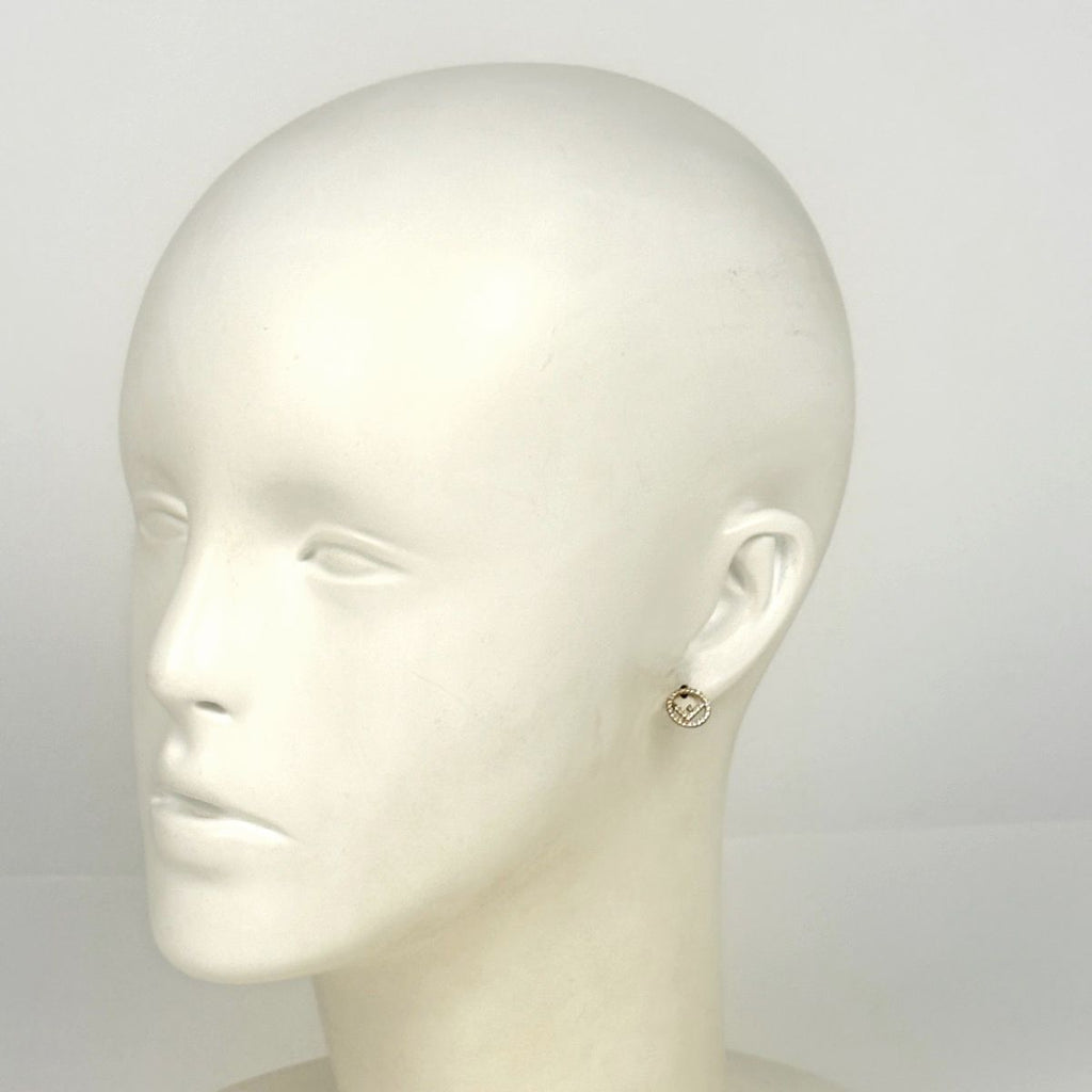 Fendi F's Rhinestone Earrings Logo Gold Plated — view 4