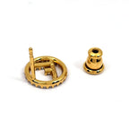 Fendi F's Rhinestone Earrings Logo Gold Plated — view 3