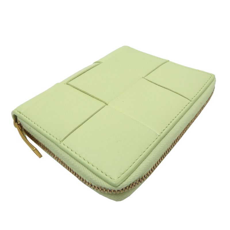 Bottega Veneta Bifold Wallet Leather Green Yellowgreen — view 4
