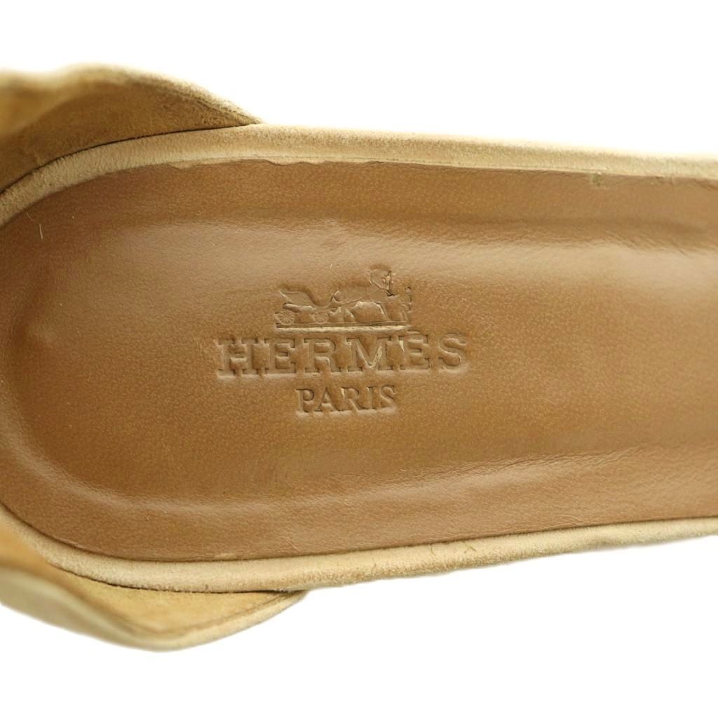 Hermes Espadrilles Wedge Sole Sandals Braided 38 Beige — view 7