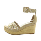 Hermes Espadrilles Wedge Sole Sandals Braided 38 Beige — view 2