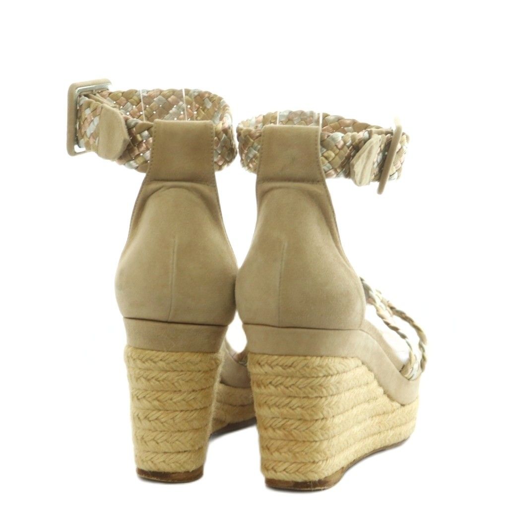 Hermes Espadrilles Wedge Sole Sandals Braided 38 Beige — view 5