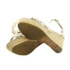 Hermes Espadrilles Wedge Sole Sandals Braided 38 Beige — view 6