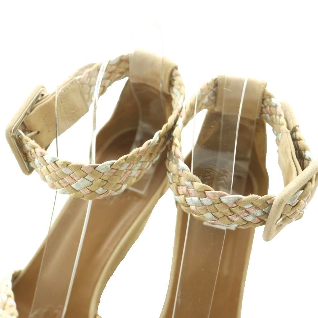 Hermes Espadrilles Wedge Sole Sandals Braided 38 Beige — view 4
