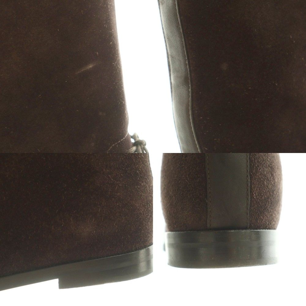 Bottega Veneta Long Boots Flat Heel Suede 36.5 Dark Purple — view 9