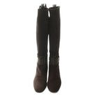 Bottega Veneta Long Boots Flat Heel Suede 36.5 Dark Purple — view 4