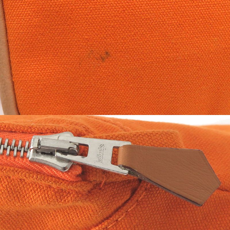 Hermes Pouch Leather Canvas — view 8