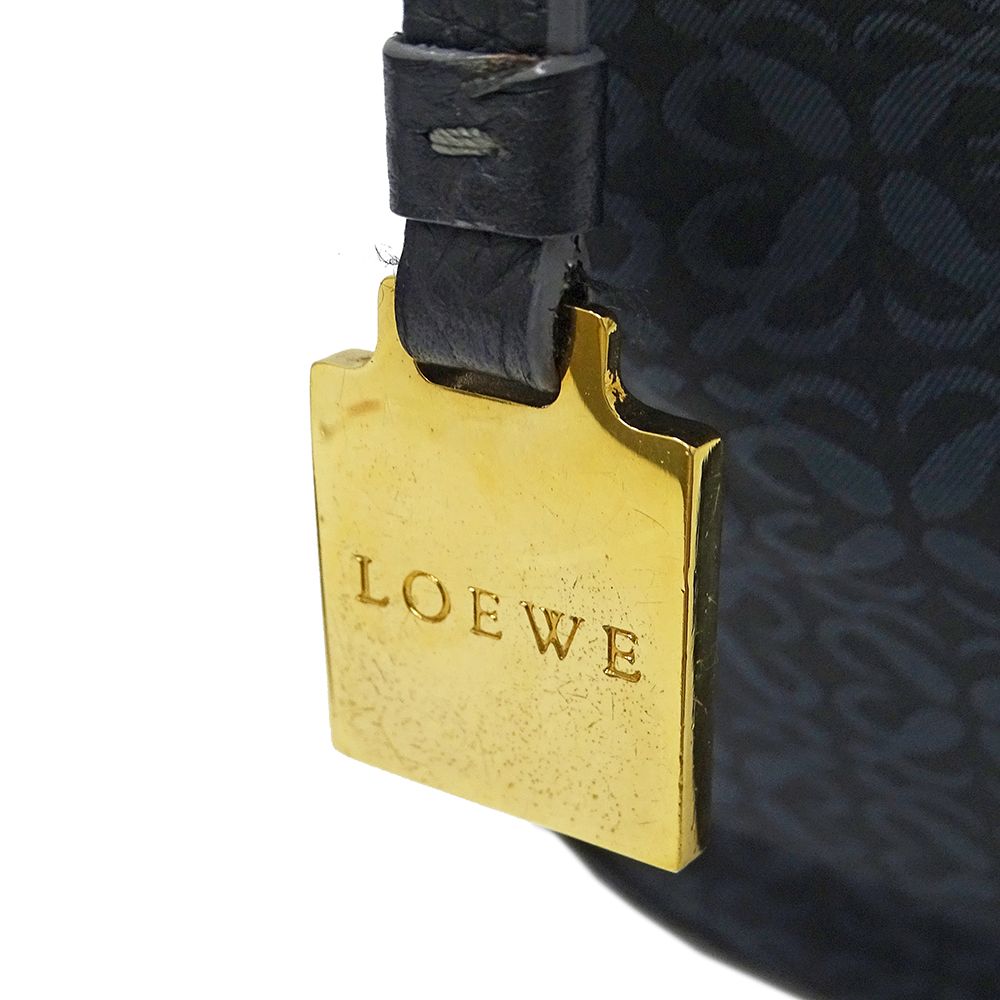 Loewe Tote Repeat Canvas Leather Black Navy Ationcan Be — view 9