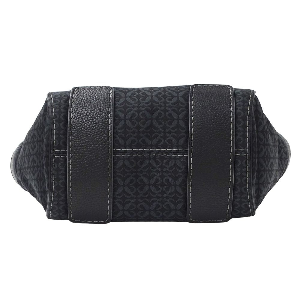 Loewe Tote Repeat Canvas Leather Black Navy Ationcan Be — view 3