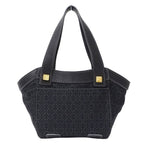 Loewe Tote Repeat Canvas Leather Black Navy Ationcan Be — view 2
