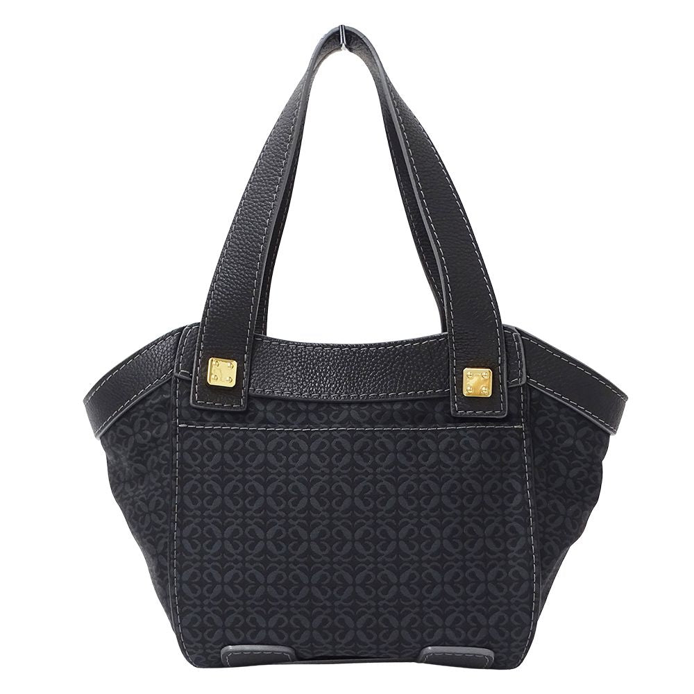Loewe Tote Repeat Canvas Leather Black Navy Ationcan Be — view 2