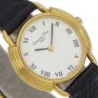 Dior 58.121.2 Gold Plated Leather Quartz Analog Display Watch Black — view 3