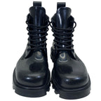 Bottega Veneta Strut Lace Up Rubber Boots Ankle Shoes Black — view 2