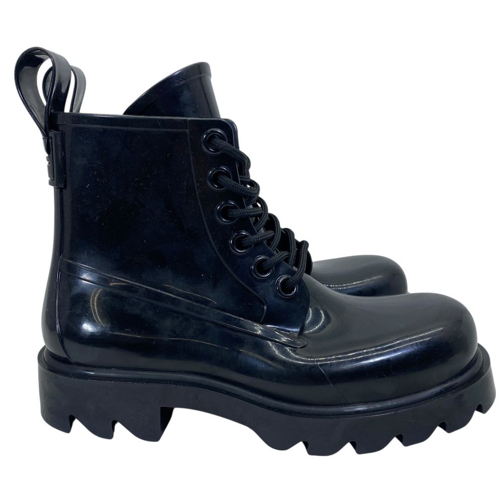 Bottega Veneta Strut Lace Up Rubber Boots Ankle Shoes Black — view 5