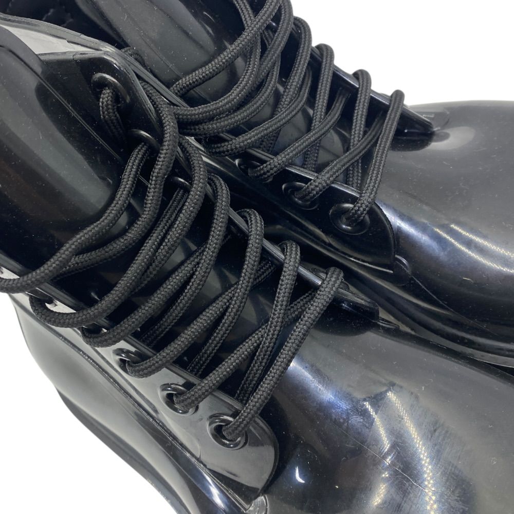 Bottega Veneta Strut Lace Up Rubber Boots Ankle Shoes Black — view 7