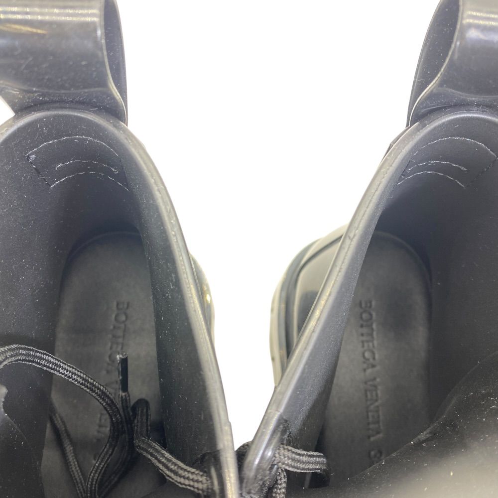 Bottega Veneta Strut Lace Up Rubber Boots Ankle Shoes Black — view 8