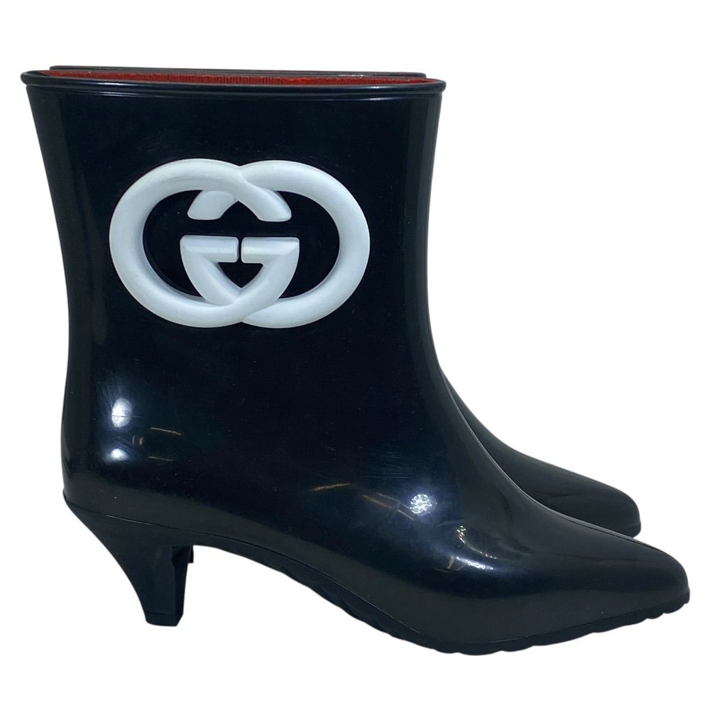 Gucci Interlocking Ankle Boots Rain Pointed Toe Rubber — view 5