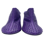 Bottega Veneta Mule Clog Sandals Studded Dot Heel Leather Purple — view 2