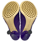 Bottega Veneta Mule Clog Sandals Studded Dot Heel Leather Purple — view 9