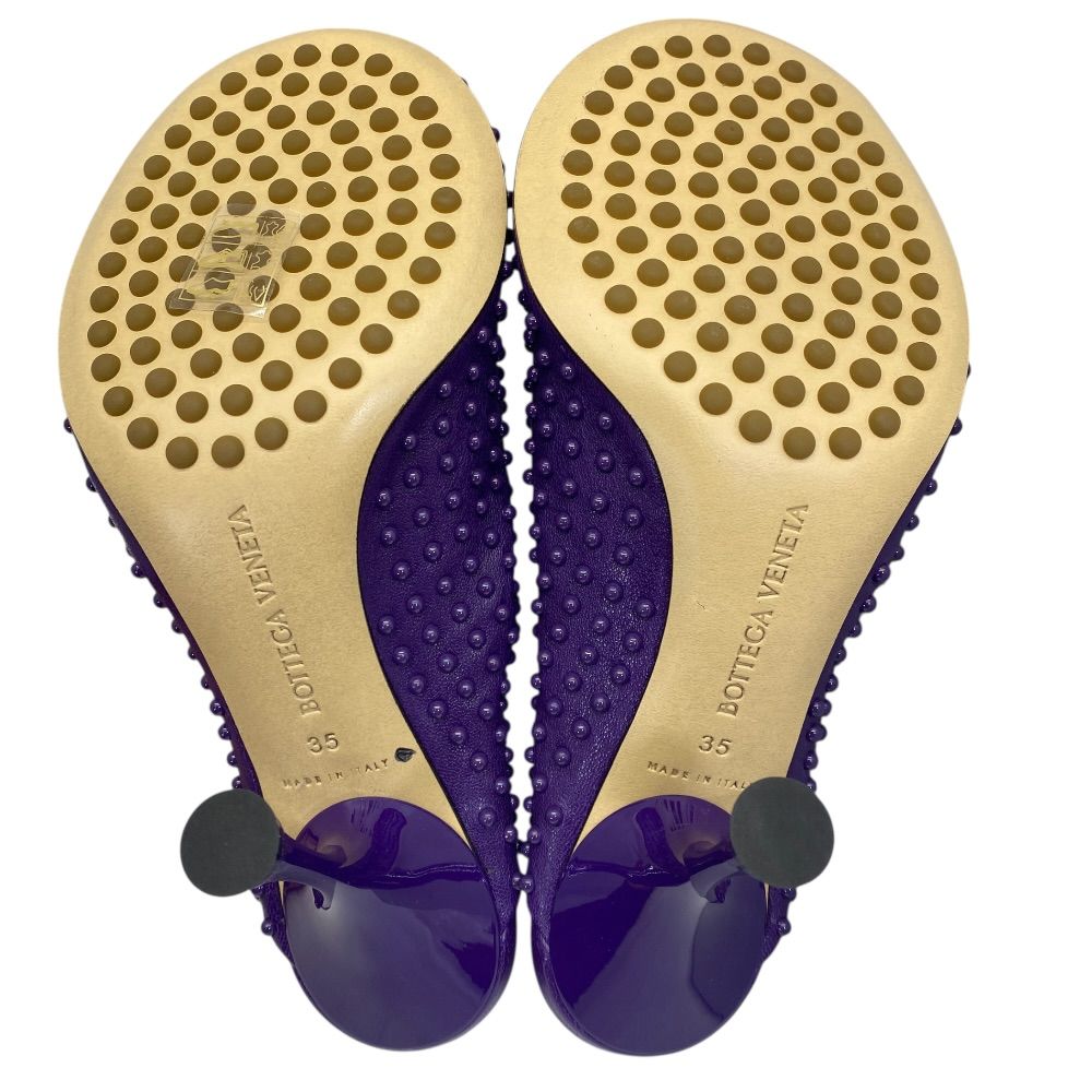 Bottega Veneta Mule Clog Sandals Studded Dot Heel Leather Purple — view 9