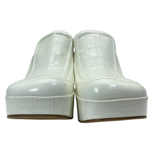 Bottega Veneta Wedge Clog Sandals Sabot Croco Embossed Leather — view 2