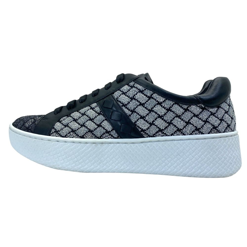 Bottega Veneta Sneakers Shoes Lame Weave Fabric Leather Silver Silver-black — view 3