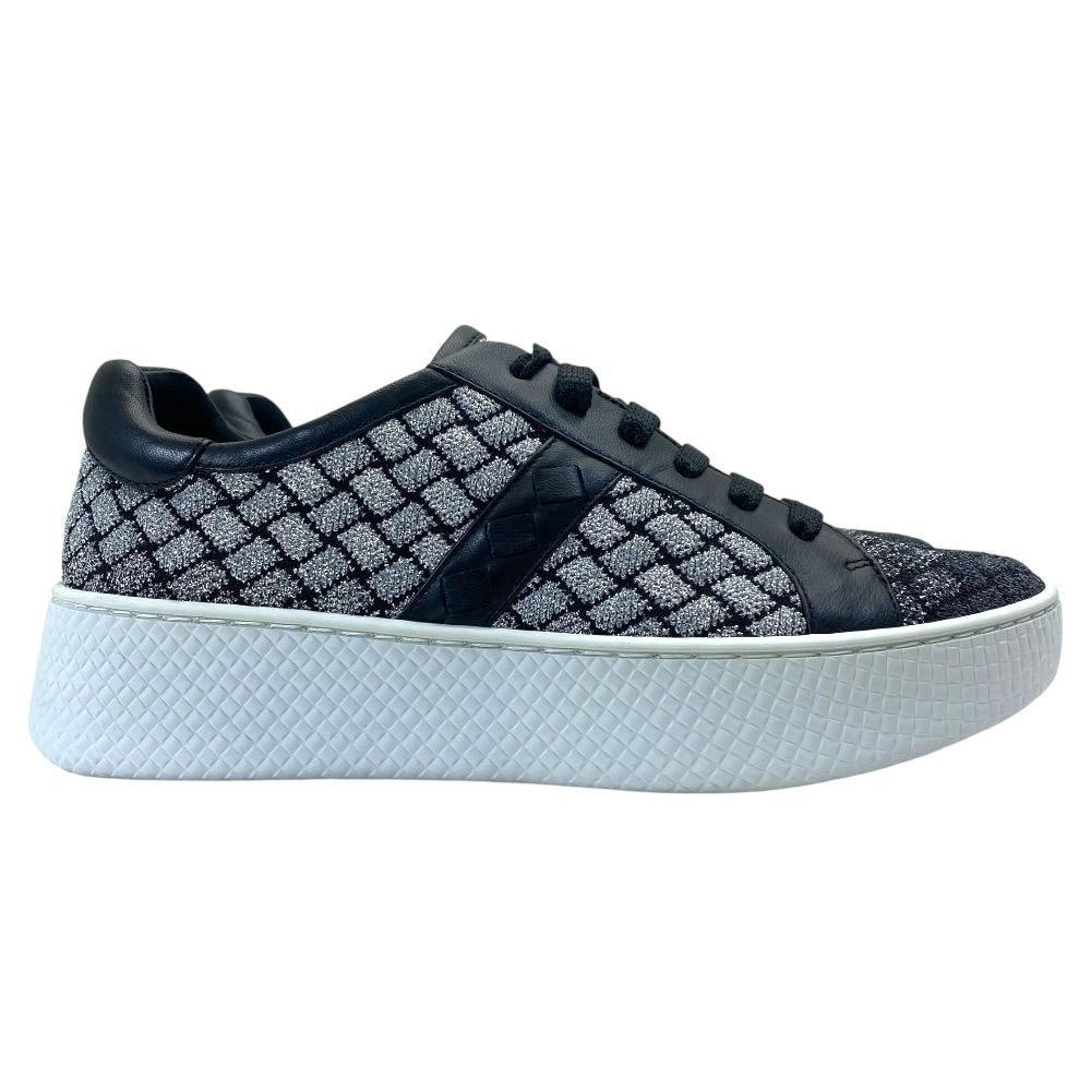 Bottega Veneta Sneakers Shoes Lame Weave Fabric Leather Silver Silver-black — view 5