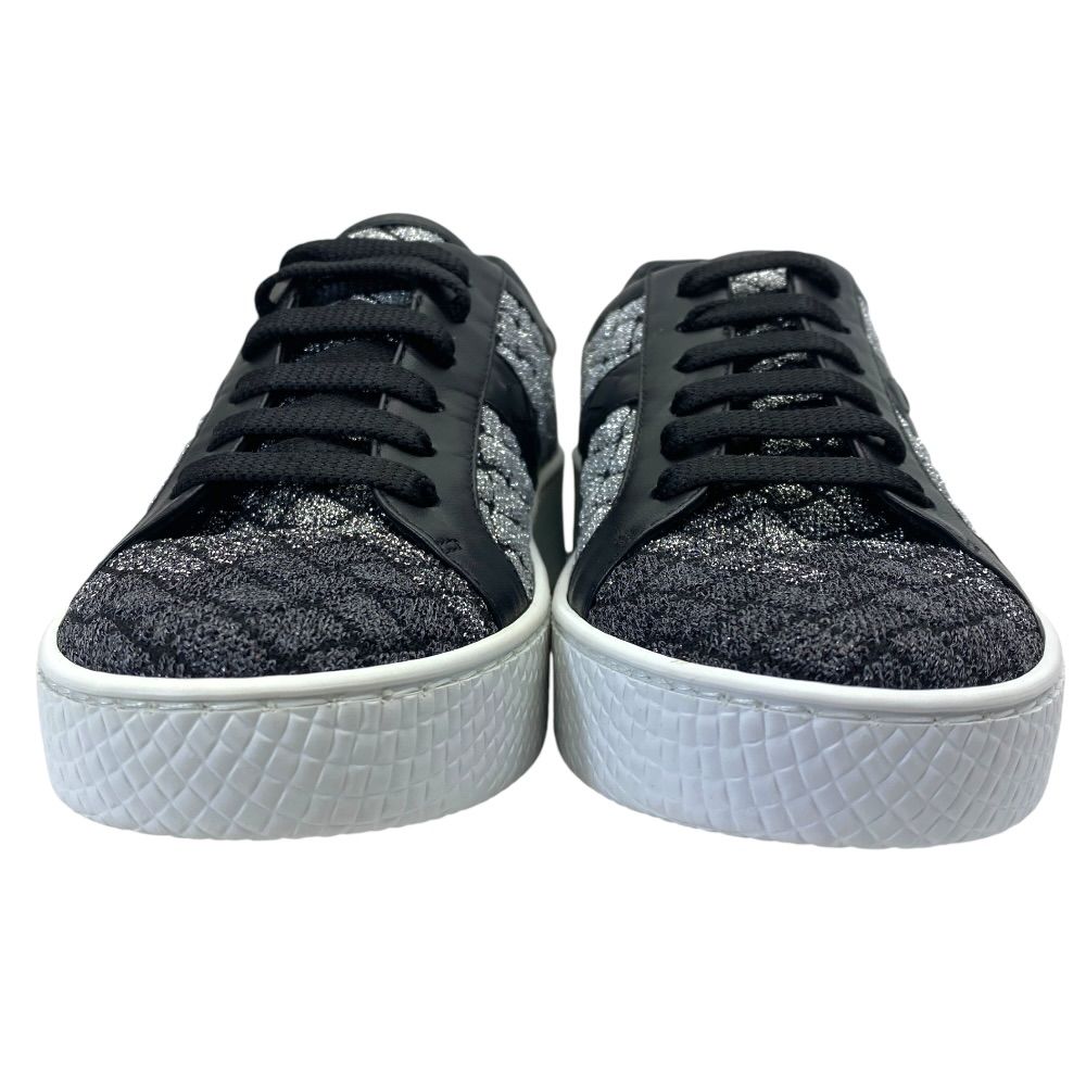 Bottega Veneta Sneakers Shoes Lame Weave Fabric Leather Silver Silver-black — view 2