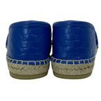 Gucci Espadrilles Slip on Flat Shoes GG Embossed Leather Blue — view 4