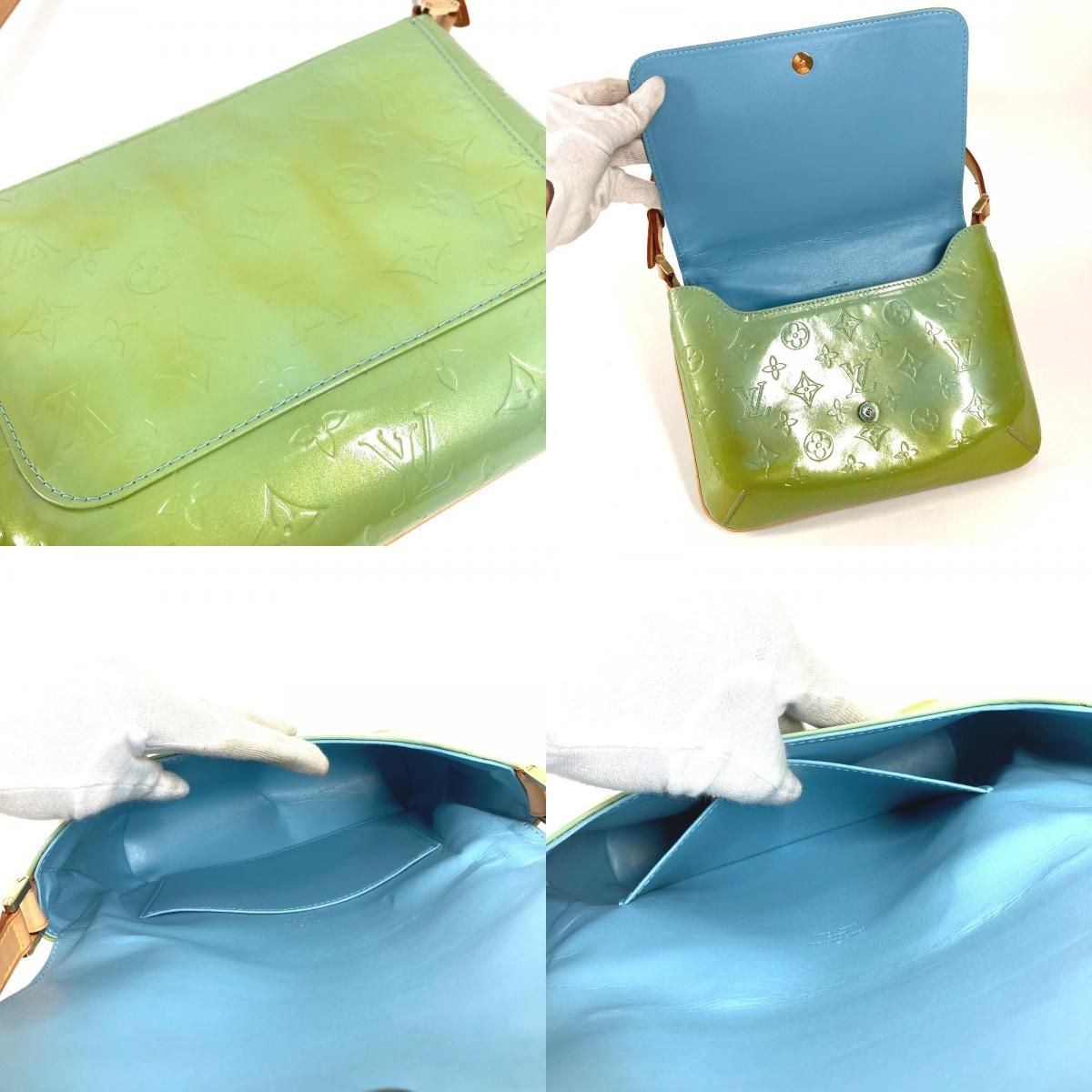 Louis Vuitton Shoulder Bag Thompson Street Monogram Vernis Canvas Baby Blue — view 8