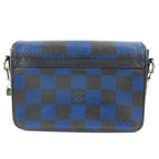 Louis Vuitton Shoulder Bag Studio Messenger Leather Black Blue — view 2
