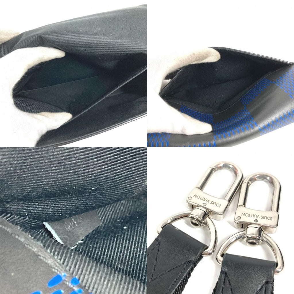 Louis Vuitton Shoulder Bag Studio Messenger Leather Black Blue — view 9
